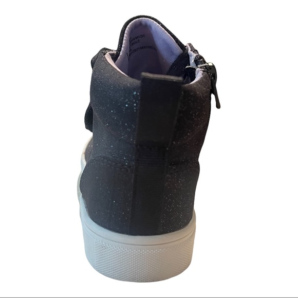 Cat & Jack Sneakers Regan High Top Glitter Sparkles Girl's Platform Velcro Zip - Picture 4 of 9